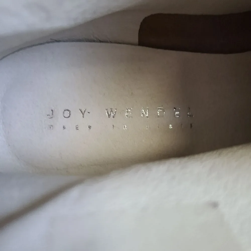 Joy Wendel beige suede Leather ankle boots back‎ zip sz 40